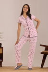 Sweet Moon Knit Cotton Pyjama Set - Baby Pink — thumbnail 1